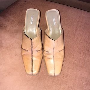 Beige Leather heels